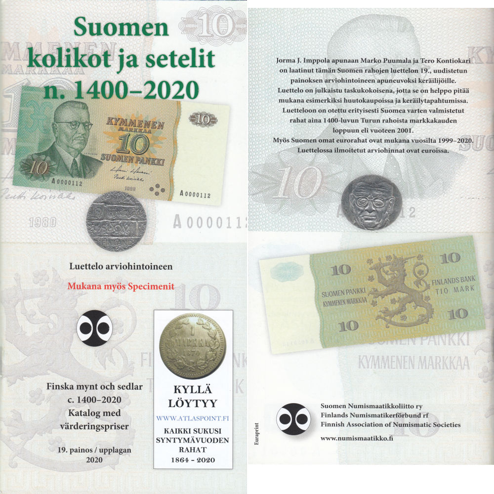 Suomen kolikot ja setelit 2020